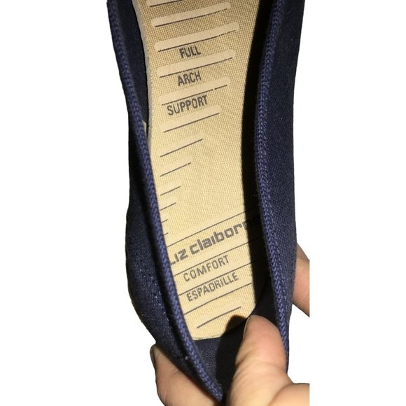 Vintage Liz Claiborne Comfort Espadrilles Flats - Navy Blue - Picture 4 of 6